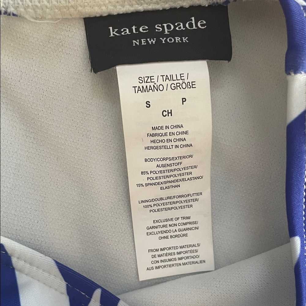 Kate Spade Blue and White Floral Swimsuit - Picture 2 of 4